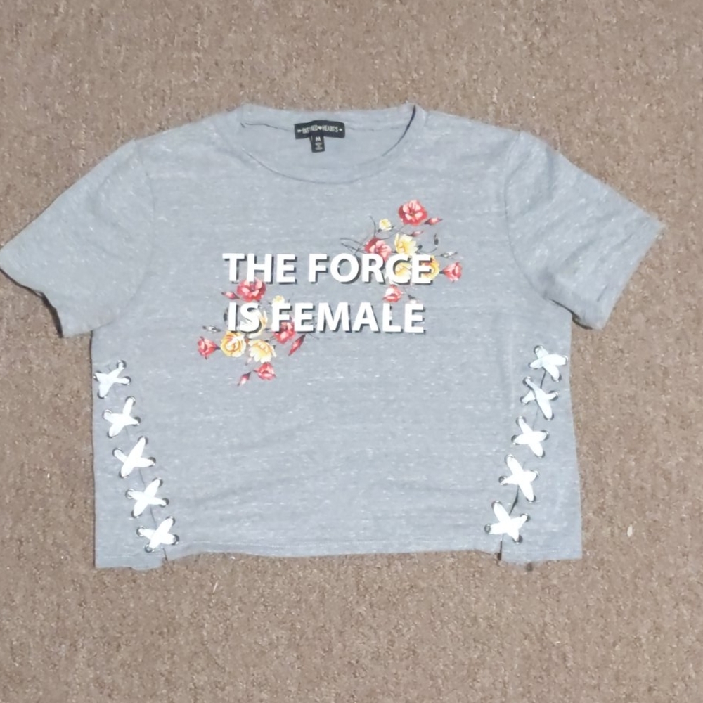 🌼4/$20🌼 Pattern T-ShirtLace Up Cropped Graphic Tee